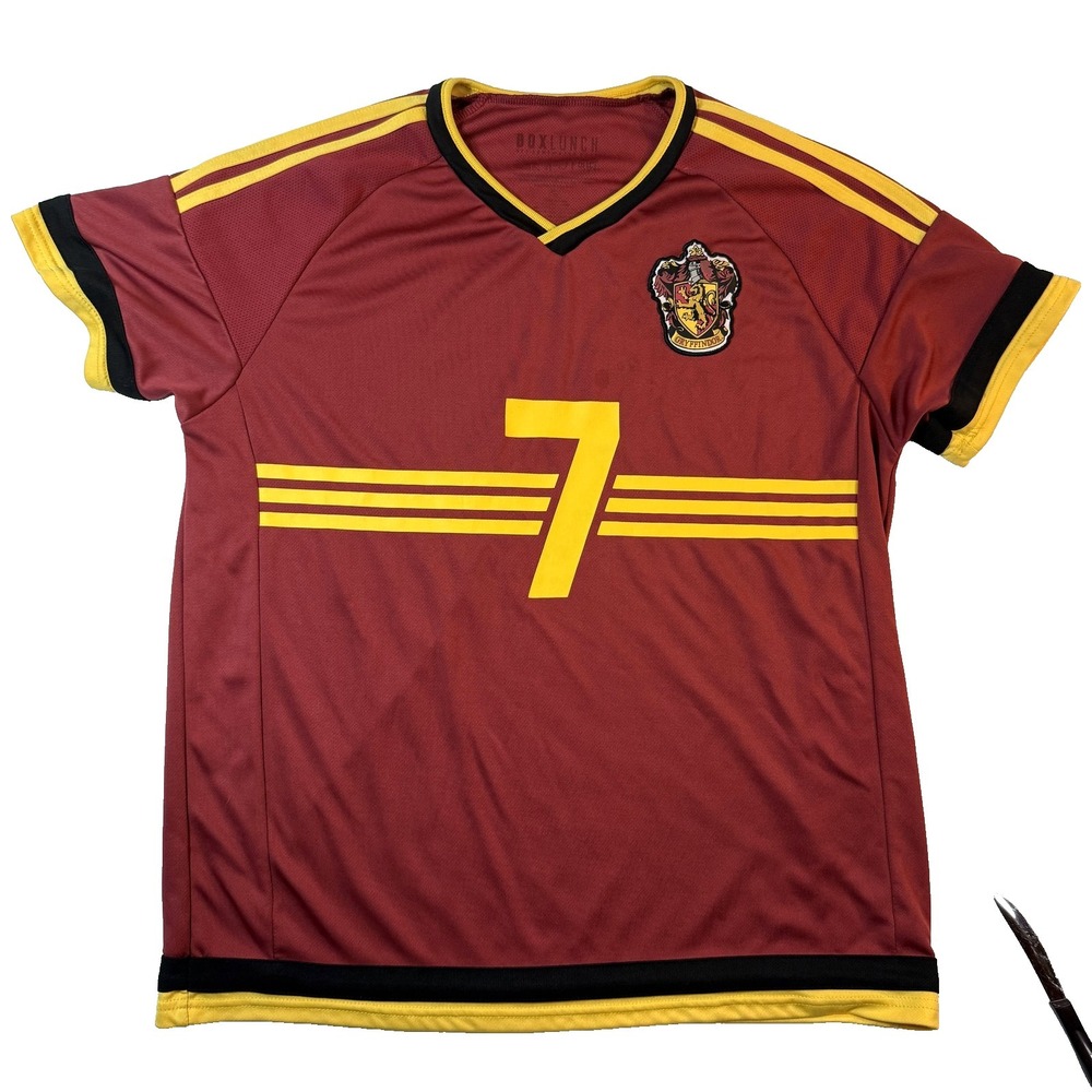 Harry Potter Gryffindor Quidditch Ringer Jersey Mens L Red Box Lunch